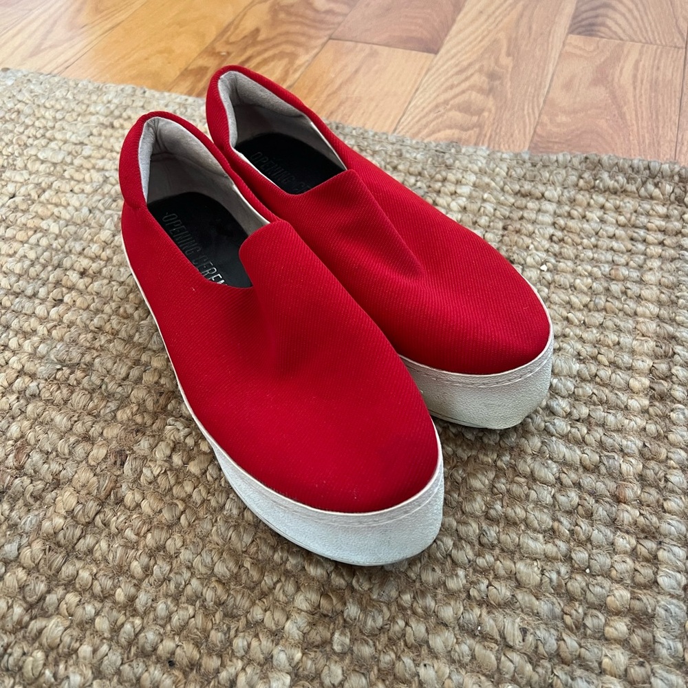 Opening Ceremony Red Slip-On Sneakers